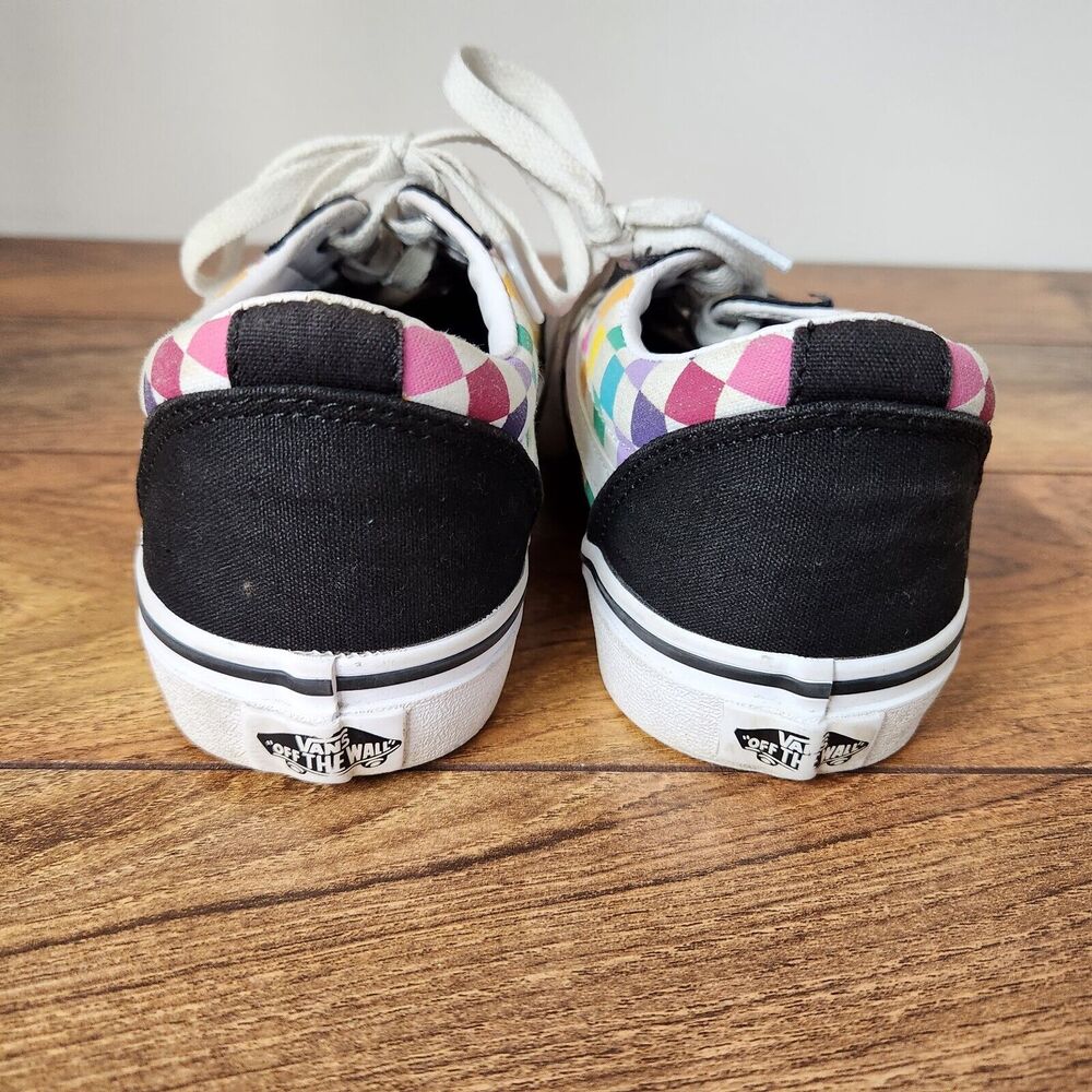 VANS Multi Colored Checkerboard Canvas Sneakers Women’s Size 6 Shoe Off the wall - Picture 5 of 7
